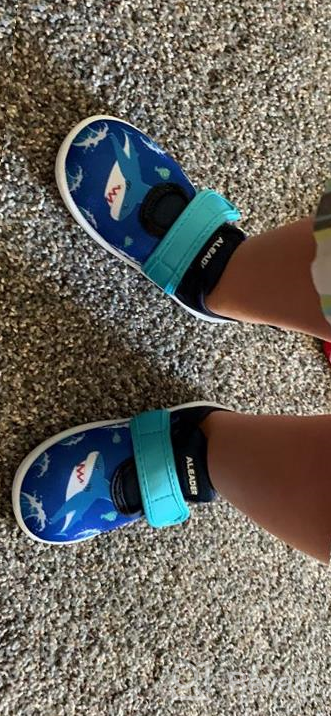 img 1 attached to 🏊 Quick Dry Water Shoes for Toddlers - Lightweight Slip On Barefoot Swim Shoes by ALEADER review by Jamie Eddington