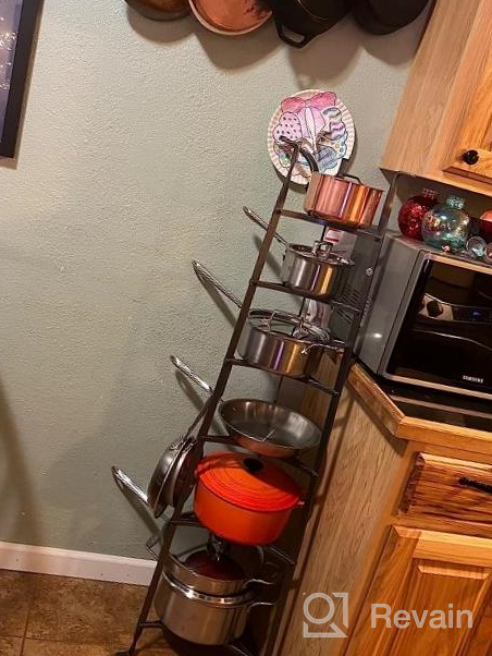 img 1 attached to Hammered Steel 8-Tier Enclume Pot Rack - Free Standing & Unassembled! review by Jason Elliss