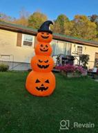 img 1 attached to HOOJO 8 FT LED Inflatable Stacked Pumpkins With Witches Hat Halloween Outdoor Decorations For Yard, Garden And Lawn review by Matthew Hall