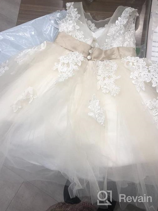 img 1 attached to 🏻 PLUVIOPHILY Miama Champagne Lace Tulle Wedding Flower Girl Dress: Perfect Junior Bridesmaid Attire review by Jennifer Howard