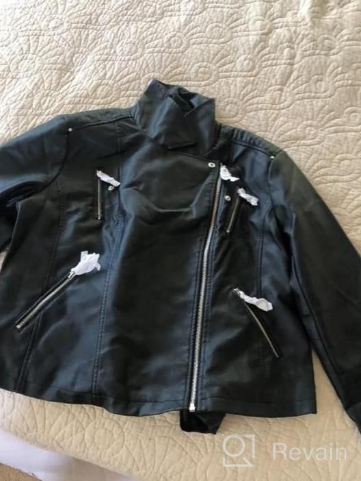 img 1 attached to Fahsyee Women'S Plus Size Leather Moto Biker Jacket - Lightweight Vegan Pleather Fashion review by Dustin Mitchell