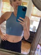 img 1 attached to Women'S High Neck Sports Bra: Everrysea Wirefree Padded Tank Tops For Yoga, Running & Gym Workouts review by Jennifer Johnson