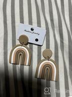 img 1 attached to 🌈 Bohemian Delight: Handcrafted Colorful Ceramic Polymer Clay Loop Stud Earrings with Sweet Candy Pendant Drop review by Jennifer Davis