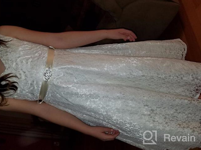 img 1 attached to Bow Dream Elegant V-Neck 🌸 Sleeveless Flower Girl Dress with Lovely Lace review by Ashley Stolen