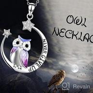 img 1 attached to YFN Owl Necklace: Sterling Silver Inspirational Jewelry, Perfect Never Give Up Gift for Women and Girls - Moon Star Design review by Paul Ziegler
