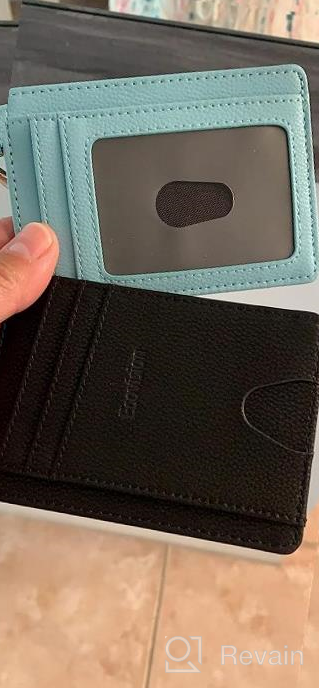 img 1 attached to RFID Blocking Front Pocket Wallet With Detachable D-Shackle For Minimalist Men And Women - EcoVision Slim Credit Card Holder review by Jahan Arias