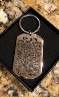 img 1 attached to 🌟 Inspirational Gift: Mom's Keychain to Son - Perfect Birthday, Valentine's or Christmas Gift for Step Son, Adult, Teen Boy! Mother's Love for Her Son Serves in the Army (Black) review by Justin Anderson