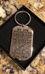 img 6 attached to 🌟 Inspirational Gift: Mom's Keychain to Son - Perfect Birthday, Valentine's or Christmas Gift for Step Son, Adult, Teen Boy! Mother's Love for Her Son Serves in the Army (Black)