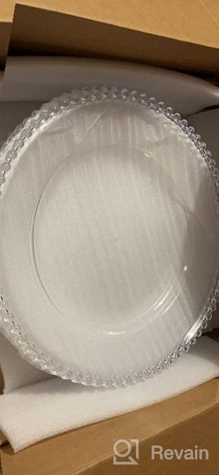 img 1 attached to 13 Inch Clear Plastic Charger Plates With Beaded Rim For Dinner Plate Decoration - Set Of 6 By MAONAME review by Robert Elder