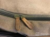 img 1 attached to Oversized Genuine Leather Weekend Bag: Kemy'S Canvas Duffle For Men & Women review by Roger Mitchell