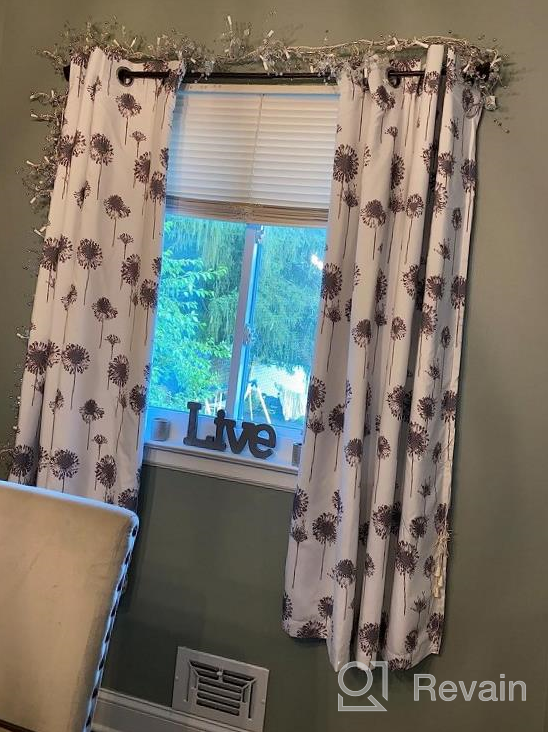 img 1 attached to Gray Dandelion Floral Botanic Thermal Insulated Blackout Curtains - 2 Layers, 2 Panels, Grommet Top, Energy Saving, Room Darkening - 52X84 Inches Each Panel By DriftAway review by Mike Woolford