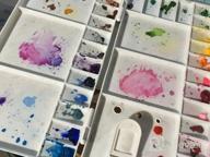 img 1 attached to 26-Well Paint Palette Box For Watercolor, Gouache, Acrylic And Oil Paint With Bonus Painting Brush - Transon Artist Supplies review by Pete Juarez