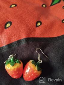 img 5 attached to Cute 3D Acrylic Fruit Resin Strawberry Earrings for Women Teen Girls – TIANBANGSHI Creative Personalized Red Strawberry Drop Dangle Earrings