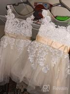 img 1 attached to 🏻 PLUVIOPHILY Miama Champagne Lace Tulle Wedding Flower Girl Dress: Perfect Junior Bridesmaid Attire review by Dora Feldstein