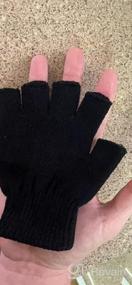 img 5 attached to Stretchy Knitted Fingerless Gloves - 4 Pairs Of Half Finger Winter Mitts By Cooraby