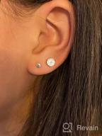 img 1 attached to Sterling Silver Stud Earrings Set for Women, Men, and Girls - 3 Pairs of Small Flat Disc, Circle, and Triangle Earrings in Silver, Gold, and Rose Gold - Dainty Cartilage Tragus Studs review by Anita Golladay