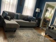картинка 1 прикреплена к отзыву HONBAY Реверсивный секционный диван-кушетка L-образная мебель для гостиной 4-местный с пуфом для хранения для небольшой квартиры, темно-серый (секционный + поднос пуфик) от Brian Thuo