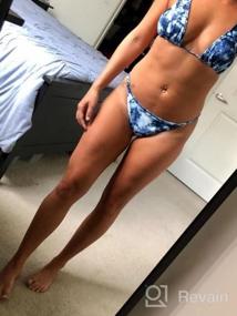 img 8 attached to Women'S Halter Bikini Brazilian Thong Trikini Cheeky Two Piece Swimsuits By SHEKINI