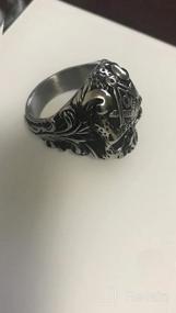 img 4 attached to Jude Jewelers Stainless Steel Gothic Skull Vintage Masonic Biker Ring: A Statement Piece for Bold Style and Edge