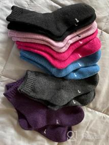 img 7 attached to Winter Warmth for Kids: Children's Wool Solid Color Socks - Thermal Crew Socks 6 Pairs