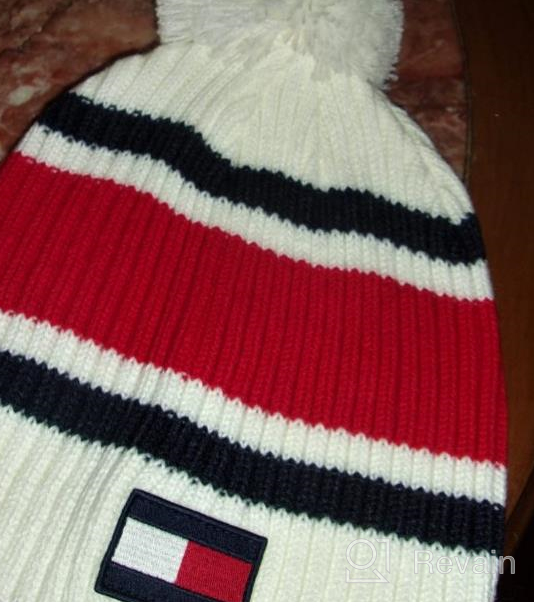 img 1 attached to 🧣 Stylish Tommy Hilfiger Girls White Striped Accessories for Cold Weather review by Todd Cobb