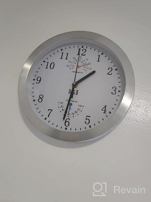 img 1 attached to 12In Silent Non-Ticking Wall Clock - Silver Aluminum Frame, Glass Cover For Kitchen Bedroom Office Decor review by Hanson Kendrick