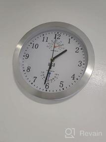 img 6 attached to 12-дюймовые бесшумные настенные часы с алюминиевой серебряной рамкой и стеклянным покрытием для декора кухни, спальни и офиса.