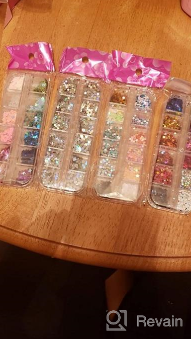 img 1 attached to 4 Boxes Nail Glitter Sequins Kit - Holographic Butterfly, Flower, Round & Heart Shapes For Women Girls Acrylic Nails Decoration Designs Accessories review by Marcus Dortch