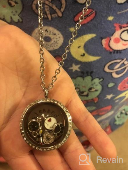 img 1 attached to 30mm Round Floating Locket with 50 Unique Floating Charms and a 24-inch Stainless Steel Chain - Ideal Birthday and Christmas Gift from Dotiow review by Eric Smalley