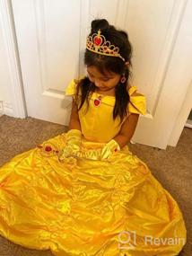 img 6 attached to Yellow Layered Princess Costume Dress-Up With Accessories For Little Girls By ReliBeauty