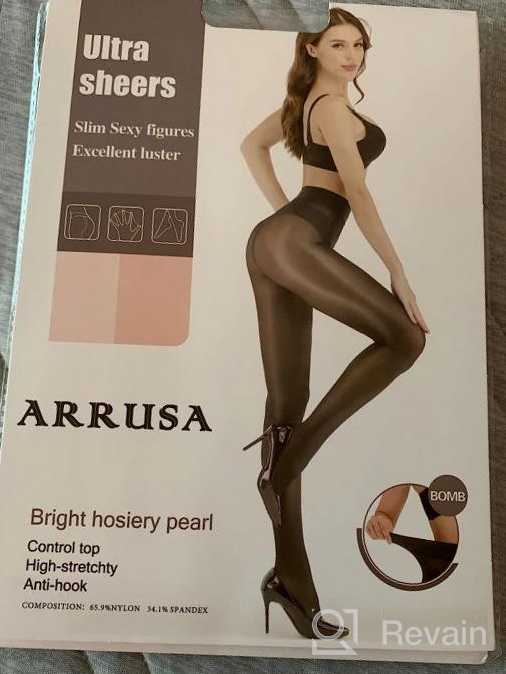 img 1 attached to Ultra Shimmery Women'S Control Top Footed Pantyhose With High Waist For Super Sexy Silk Stocking Look review by Andy Syla