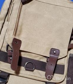 img 5 attached to Стильная и прочная черная сумка посыльного холста для удобного использования слинга и кросс-тела