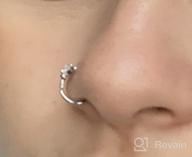 img 1 attached to 18G Surgical Steel Nose Piercing Kit L Shape Hoops With CZ Heart Moon Studs For Women - Silver Gold Rose Gold Nose Jewelry review by Tyler Vaughn