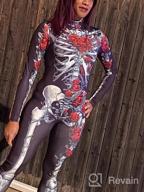 img 1 attached to Women Halloween Skull Print Jumpsuit Outfit Long Sleeve Costume review by Matthew Guiney