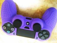 img 1 attached to Purple Anti-Slip Silicone Cover Case With Thumb Grips For Sony PS4 DualShock4, PS4 Slim And PS4 Pro Controllers - CHINFAI PS4 Controller Skin Protector For Improved Grip review by Mark Howard