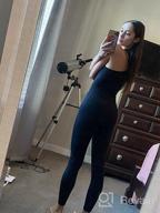 img 1 attached to Stay Chic And Comfy With OQQ Women'S Ribbed One Shoulder Jumpsuit For Yoga And Workout review by Serotonin Collazo