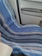 img 1 attached to Protect Your Car'S Seats In Style With Copap Blue Stripe Baja Blanket Seat Covers - 4Pc Universal Set For Car, SUV & Truck review by Terry Wright