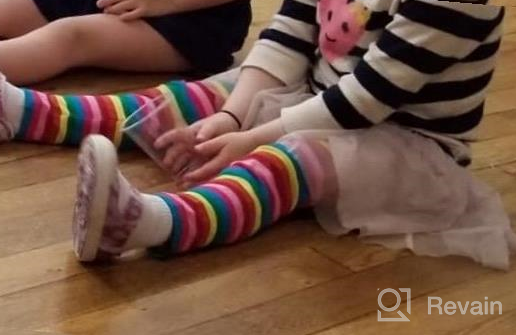 img 1 attached to JUXINSU Toddler Girls Rainbow Striped Cotton Leggings | Casual Pants for Spring & Summer | 1-8 Years review by Lisa Turner