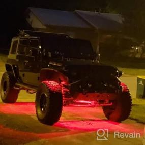 img 6 attached to Auxbeam RGB LED Rock Light Kit с Bluetooth APP Control, 4 капсулы Многоцветная подсветка для грузовиков ATV UTV Off Road SUV RZR Лодка Мотоцикл Водонепроницаемый