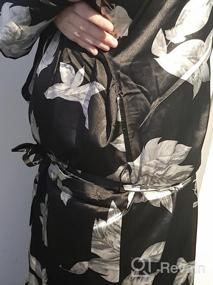img 6 attached to Женское цветочное атласное кимоно, халат, ночная рубашка, длинное платье для свадебной вечеринки
