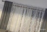 img 1 attached to 52X54 Inch Grey Moroccan Embroidered Sheer Curtains - Faux Linen Geometric Trellis Rod Pocket Window Curtain Panels For Bedroom And Living Room, Set Of 2 review by Kathy Sloan