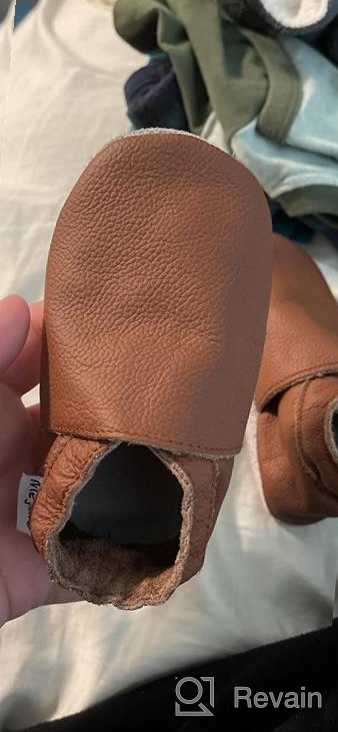 img 1 attached to 👶 Mejale Leather Infant Moccasins with Anti-Skid Soles – Perfect Pre-Walker Shoes for Boys review by Miguel Yurco