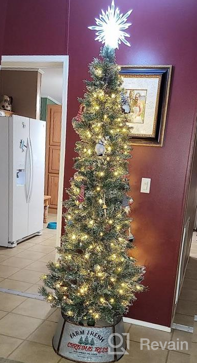 img 1 attached to Upgrade Your Christmas Decor With Hallops Galvanized Christmas Tree Collar - Adjustable Metal Skirt For Large To Small Trees (Original & Super Oversize Options) review by David Alexander