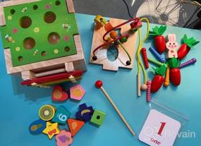 img 5 attached to Деревянный детский кубик для занятий с детьми, подарочный набор игрушек 10-в-1 для мальчиков и девочек от 12 месяцев, развивающая игрушка