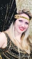 img 1 attached to Vintage 1920S Flapper Headpiece: VIJIV Black Gold Great Gatsby Headband review by Vania Puckett