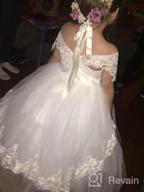 img 1 attached to Elegantly Adorned Tulle Flower Girls' Clothing with Appliques Sleeves review by Heather Jones