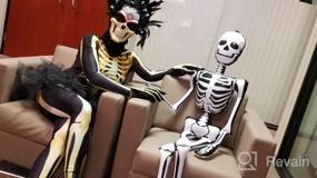 img 7 attached to Женский костюм скелета на Хеллоуин - забавное боди, облегающий комбинезон с длинными рукавами от Idgreatim