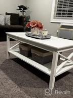 img 1 attached to Modern Chic And Functional White Coffee Table With Storage Shelf For Your Living Room review by Craig Galante