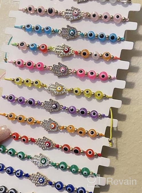 img 1 attached to Colorful 12 Pcs Adjustable Evil Eye Bracelets Set - Ward off the 🧿 mal de ojo with Lucky Evil Eye Beads Bracelet for Women, Girls, and Boys review by Laurie Thomas