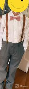 img 6 attached to Elegant Y-Back Boys' Suspenders: Elastic Tuxedo Braces with Brown Leather and Bronze Clips - Perfect for Baby Boys